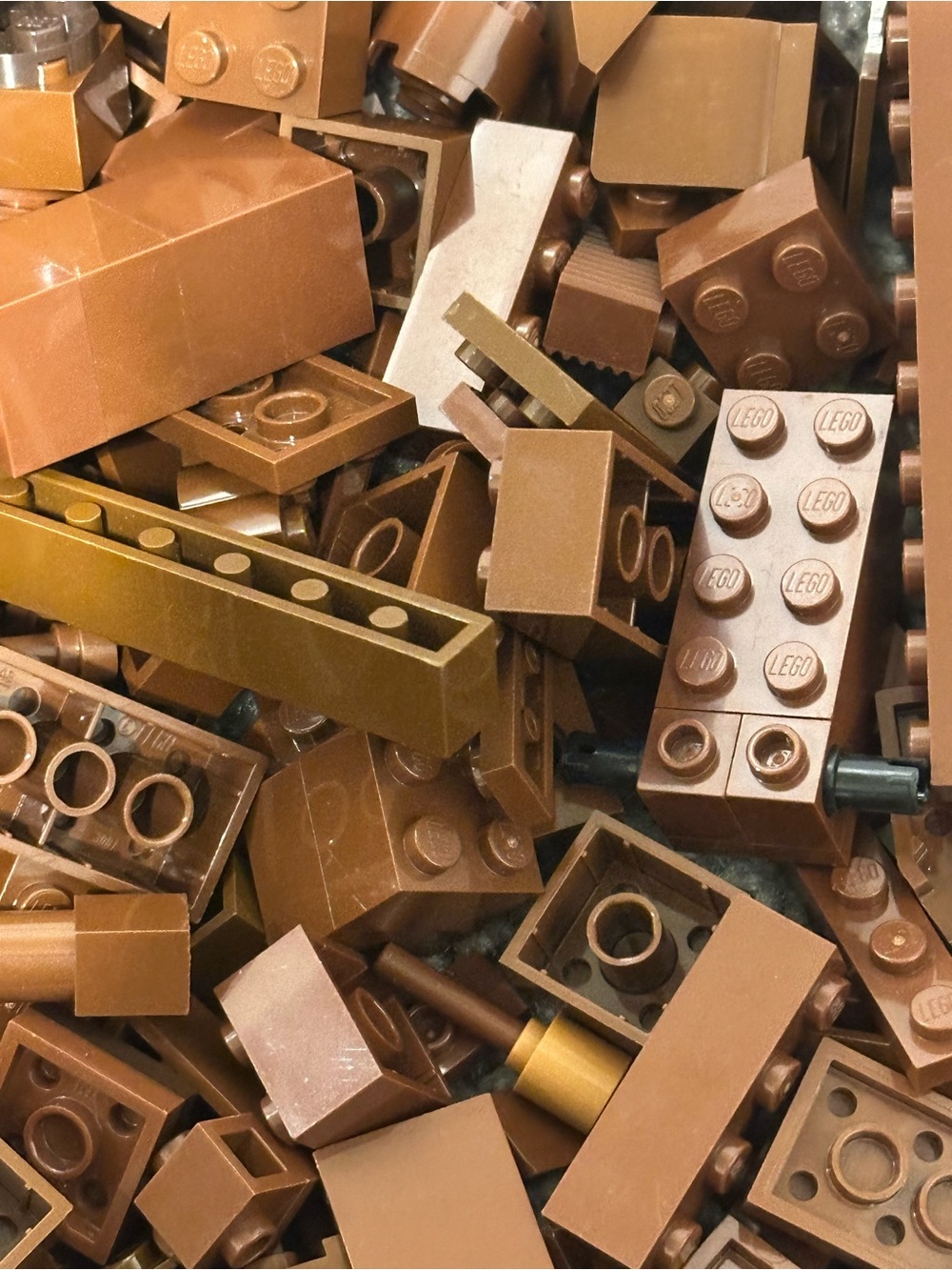 LEGO  Brown and Tan Mix Bricks and Plates over 1lb